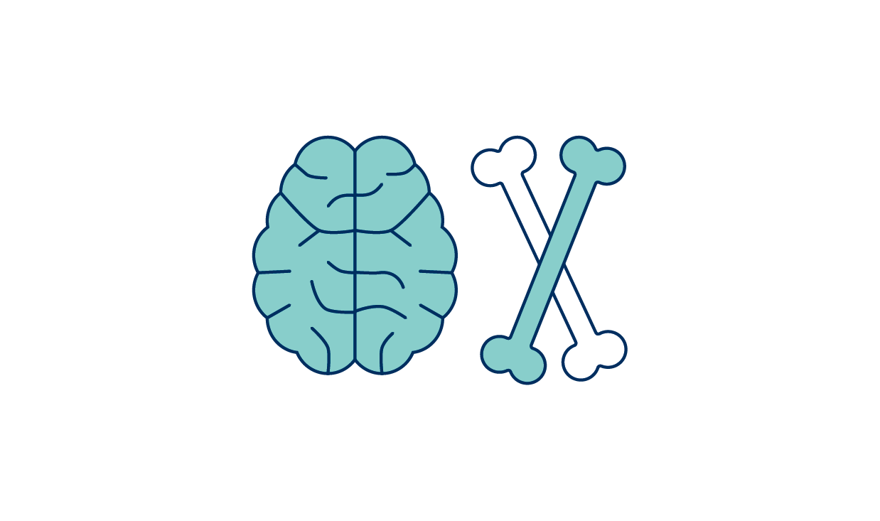 brain and bones intersecting