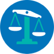 icon: scales of justice inside a circle
