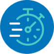icon: passing time, stopwatch with trio of horizontal lines