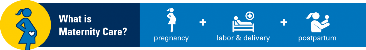 What is Maternity Care? pregnancy + labor and delivery + postpartum