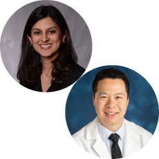 Headshots of Pooja Lagisetty, M.D., M.Sc. and Christopher Fung, M.D.