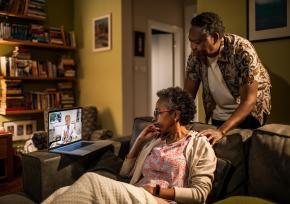 Older Black couple on a telehealth visit
